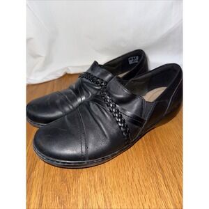 Clarks Cora Braid Womens‎ Casual Slip On Shoe 26162128 Black Size 9.5